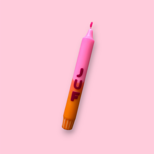Dinerkaars - Juf - Oranje/roze