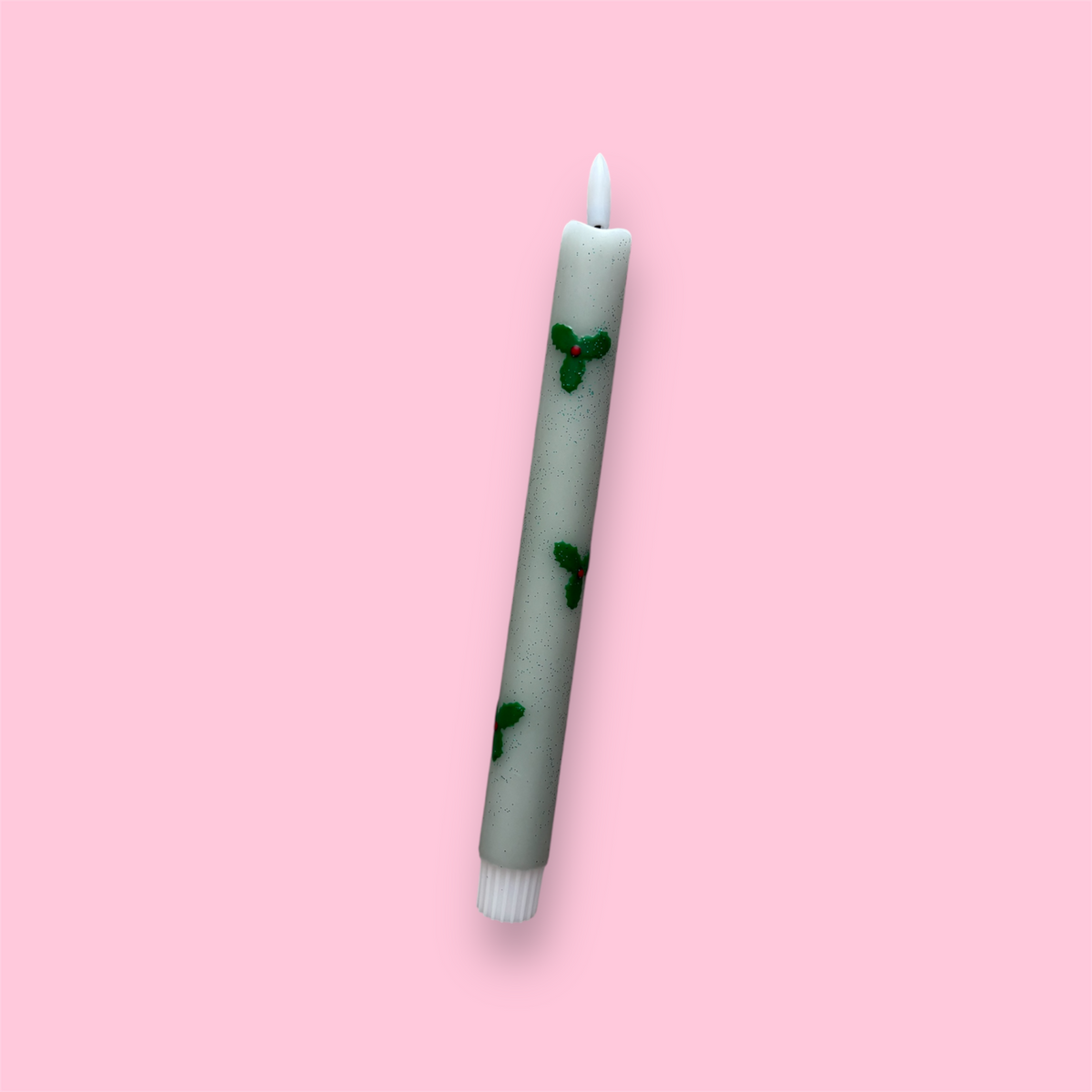 LED-kaars - Kerst - Hulsblad/groen