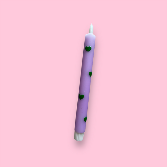 LED-kaars - Hartjes - Lila