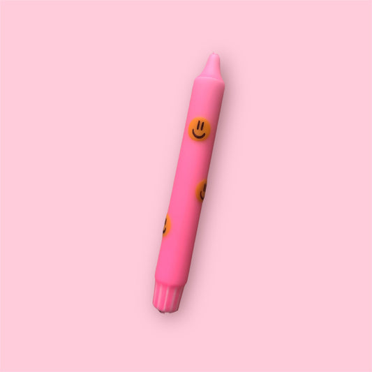 Dinerkaars - Smiley - Neon roze