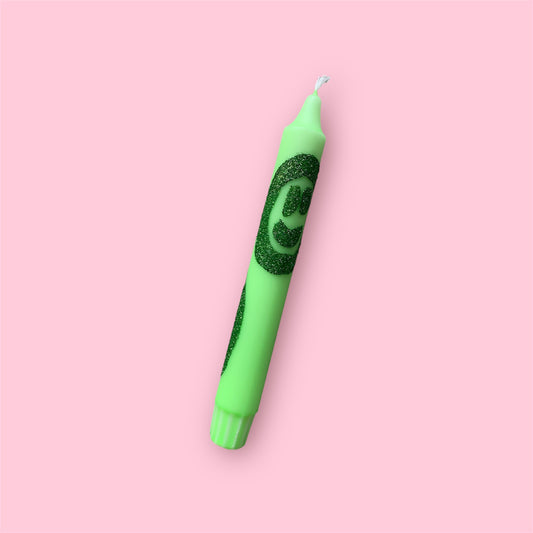 Dinerkaars - Smiley glitter - Neon groen